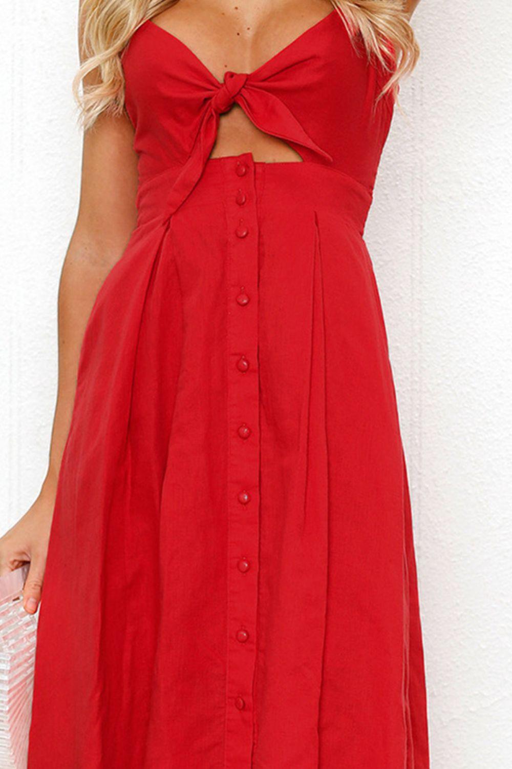 Cutout Smocked Sweetheart Neck Cami Dress Carauana Store