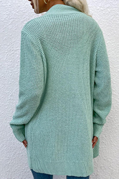 Open Front Rib-Knit Cardigan with Pockets Carauana Store