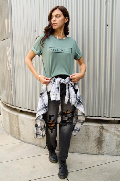 Simply Love Full Size KILLIN'IT Short Sleeve T-Shirt Carauana Store