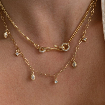 18K Gold-Plated Copper Inlaid Zircon Necklace Carauana Store