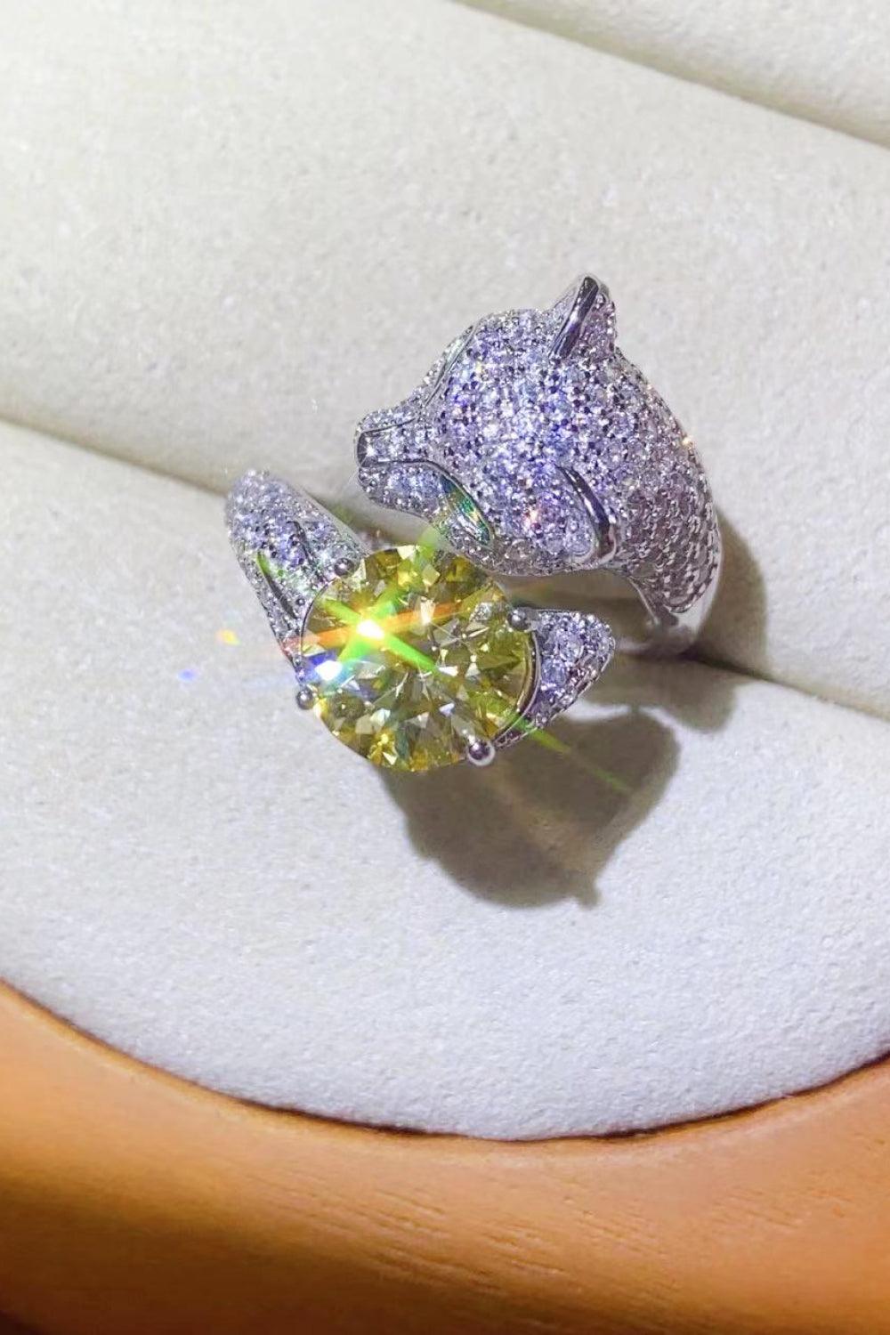 2 Carat Yellow Moissanite Animal Bypass Ring Carauana Store