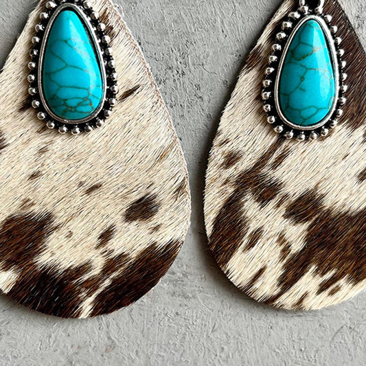 Artificial Turquoise Teardrop Earrings Carauana Store