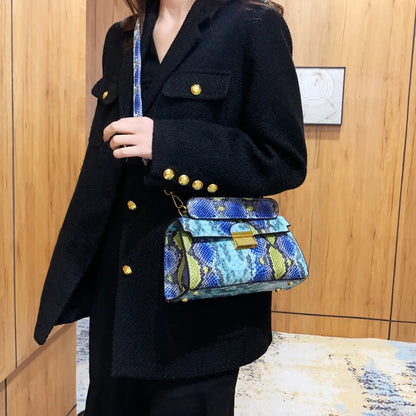PU Leather Snakeskin Print Crossbody Bag Carauana Store