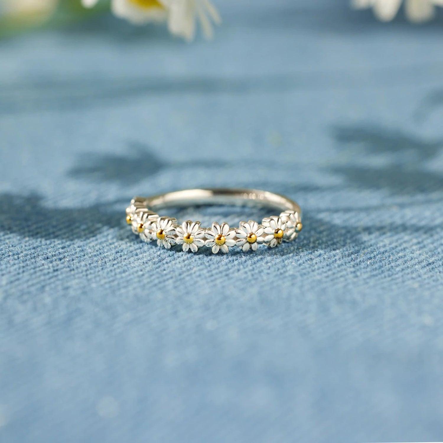 Flower Shape 925 Sterling Silver Ring Carauana Store
