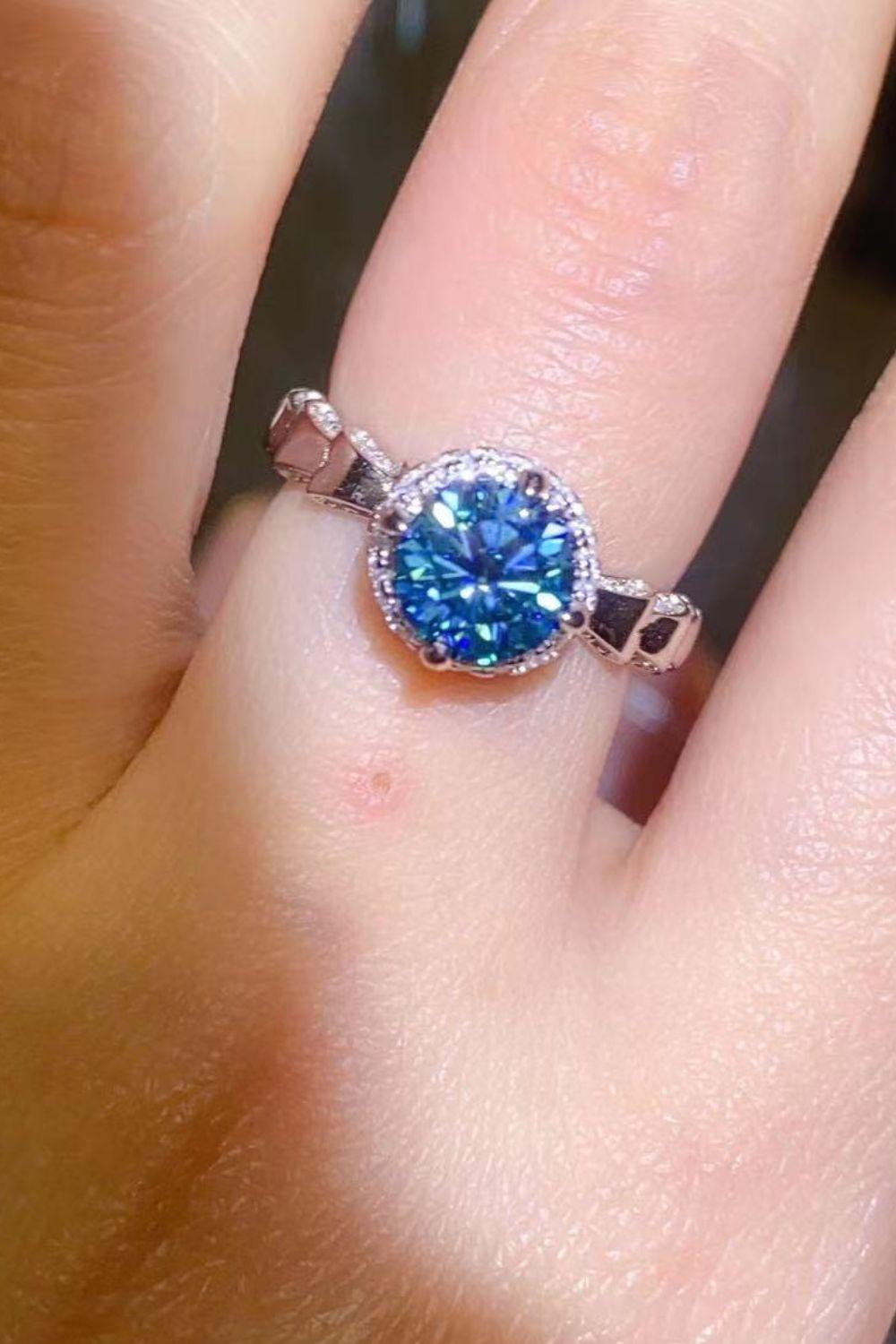 925 Sterling Silver 1 Carat Moissanite Cluster Ring Carauana Store