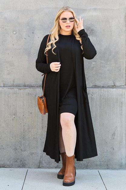 Basic Bae Full Size Open Front Long Sleeve Cover Up Carauana Store