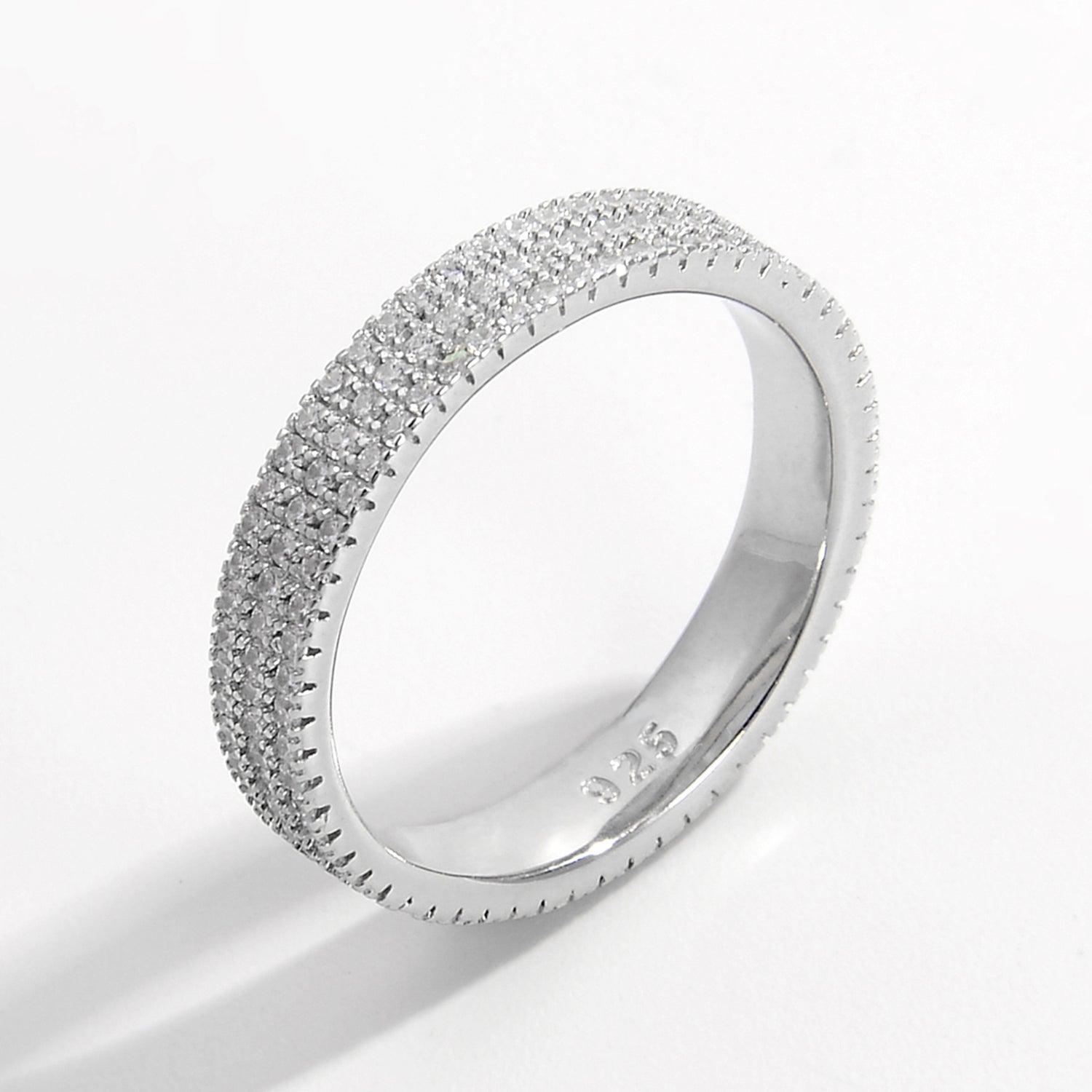 Inlaid Zircon 925 Sterling Silver Ring Carauana Store