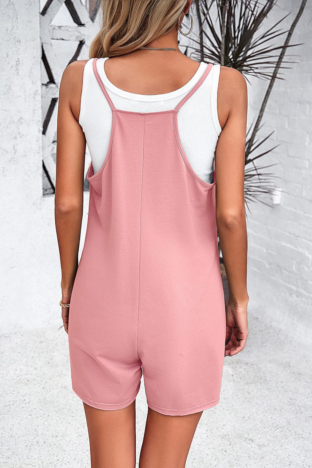 Spaghetti Strap Romper with Pockets CaRaUaNa Fashion