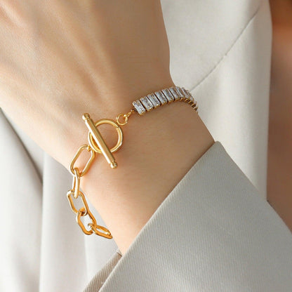 Zircon Titanium Steel Closure Bracelet Carauana Store