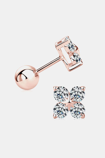 Moissanite 925 Sterling Silver Four-Leaf Clover Shape Earrings Carauana Store