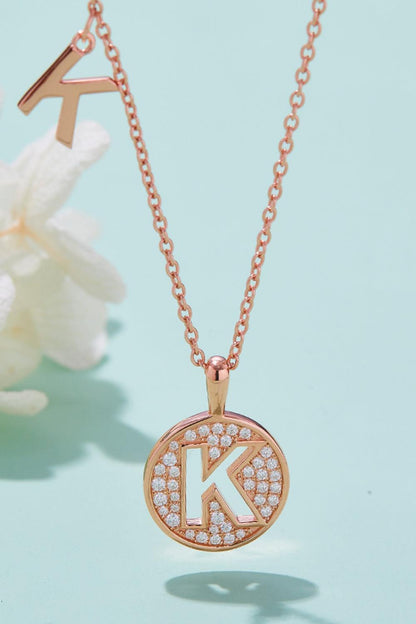 Adored Moissanite K to T Pendant Necklace CaRaUaNa Fashion
