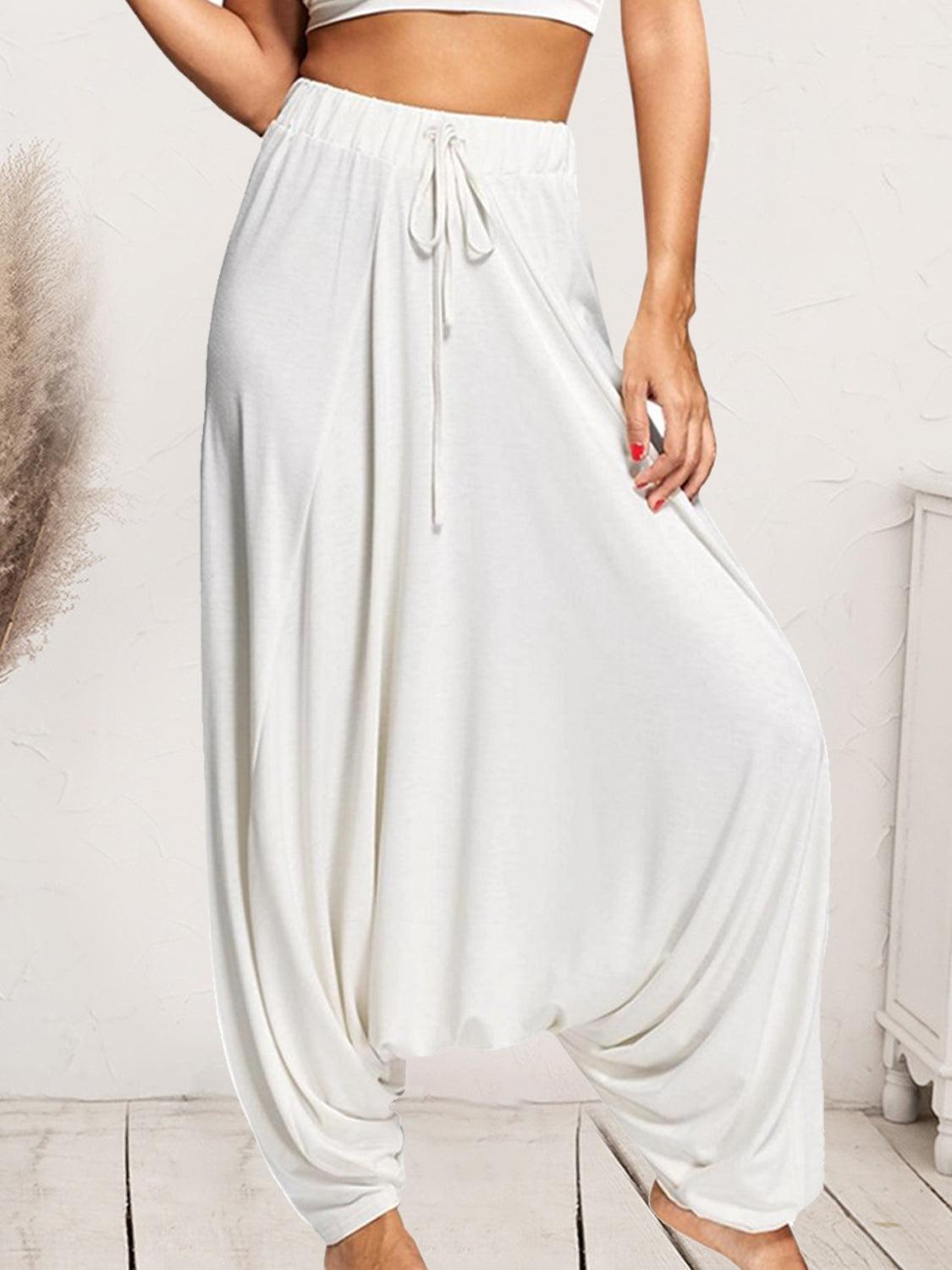 Tied Mid Waist Long Harem Pants Carauana Store