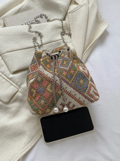Printed Chain Bucket Bag Carauana Store