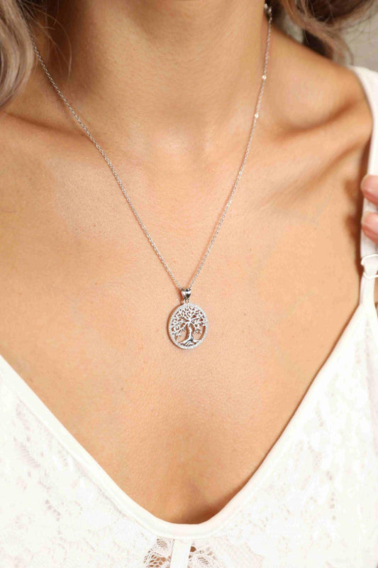 Adored 925 Sterling Silver Moissanite Tree Pendant Necklace Carauana Store