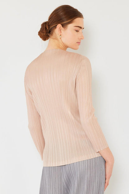 Marina West Swim Pleated Long Sleeve Boatneck Top Carauana Store