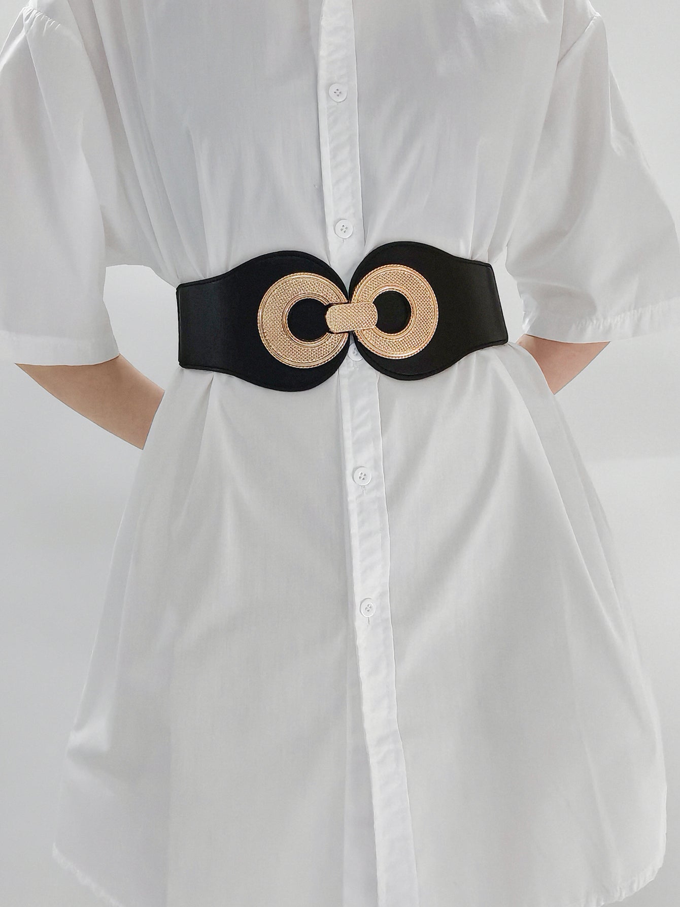 Alloy Buckle Elastic PU Belt Carauana Store