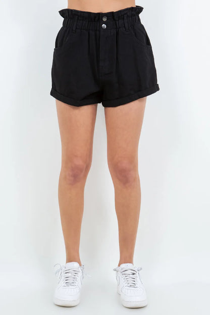 American Bazi High Waist Paper Bag Shorts Carauana Store