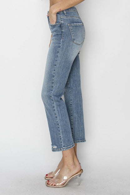 RISEN Full Size High Waist Distressed Cropped Jeans Carauana Store