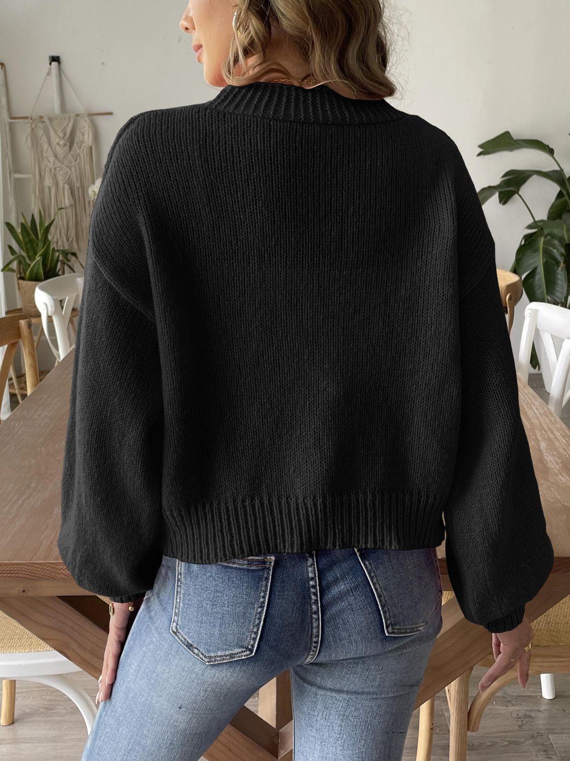 Pearl Open Front Long Sleeve Cardigan Carauana Store