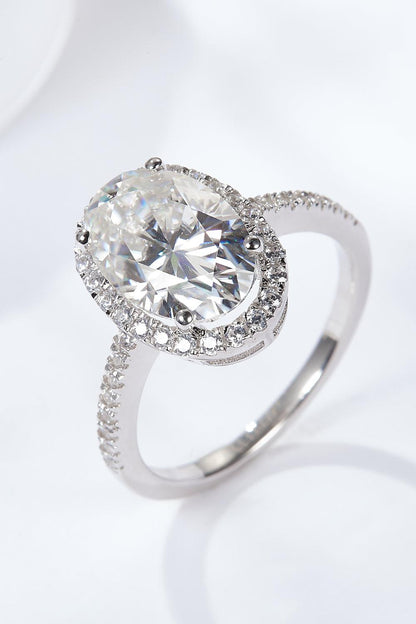 4.5 Carat Moissanite Halo Ring CaRaUaNa Fashion