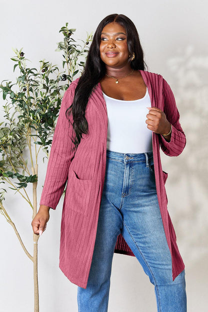 Basic Bae Full Size Hooded Sweater Cardigan Carauana Store