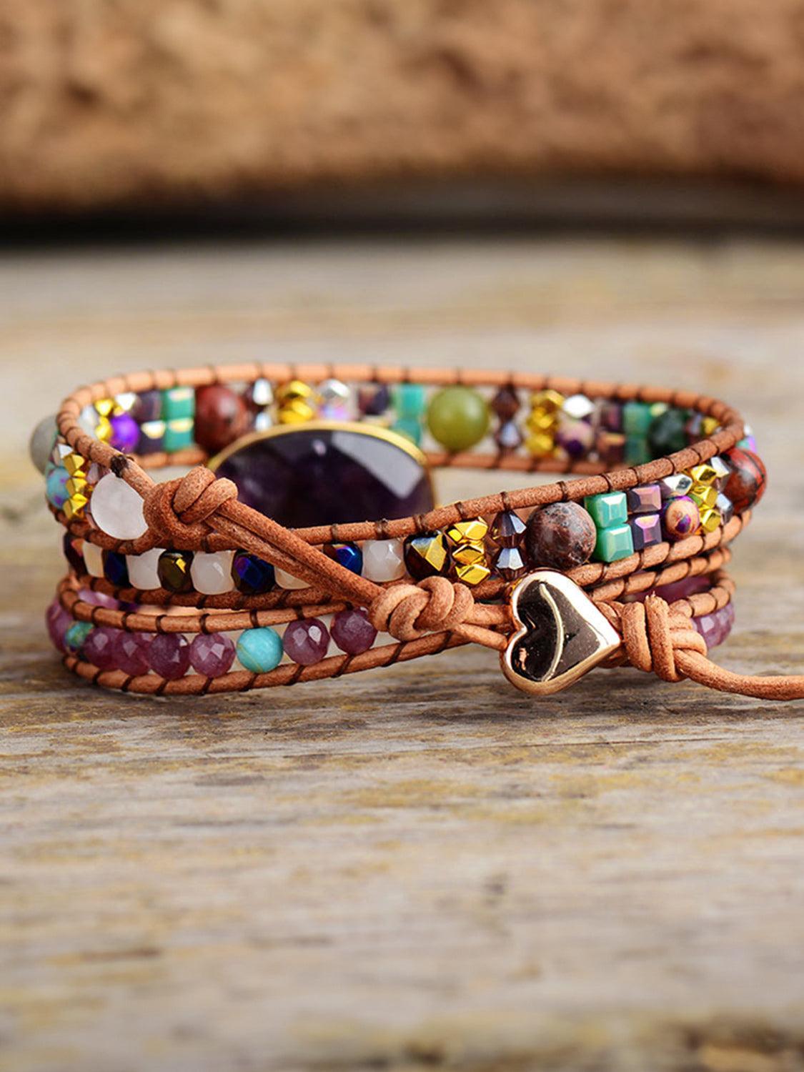 Triple-Layer Amethyst Bracelet Carauana Store
