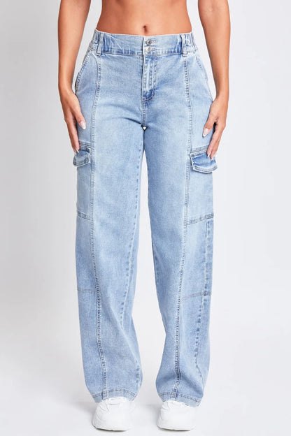 YMI Jeanswear High-Rise Straight Cargo Jeans Carauana Store