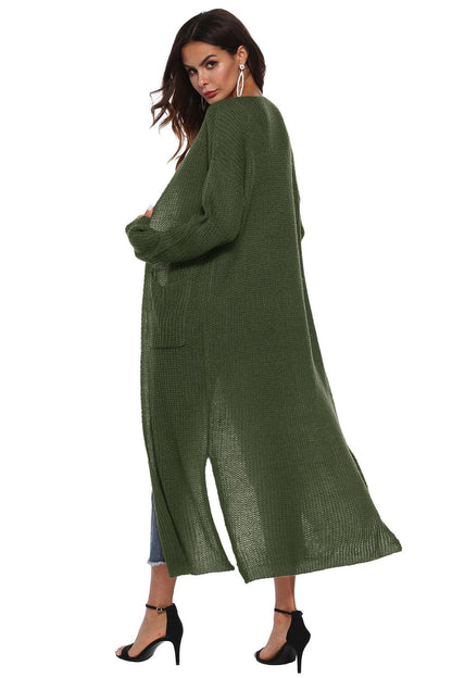 Long Sleeve Open Front Buttoned Cardigan Carauana Store