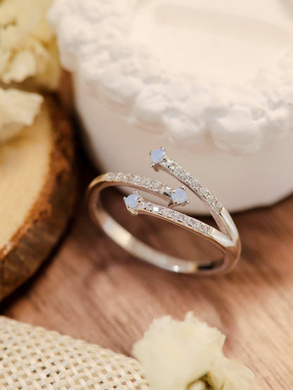 Moonstone Platinum-Plated Ring Carauana Store