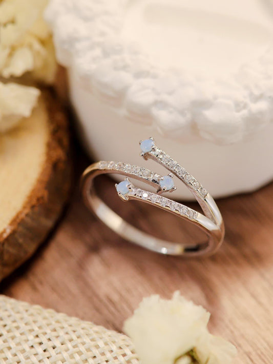 Moonstone Platinum-Plated Ring Carauana Store