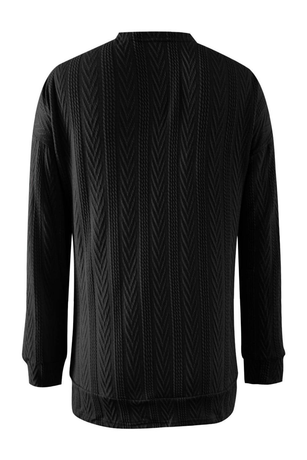 Full Size Textured Open Front Long Sleeve Cardigan Carauana Store