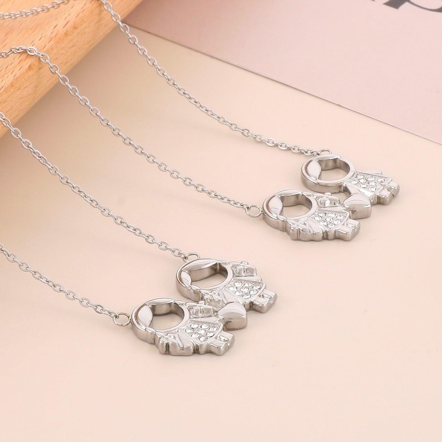 Pendant Rhinestone Stainless Steel Necklace CaRaUaNa Fashion