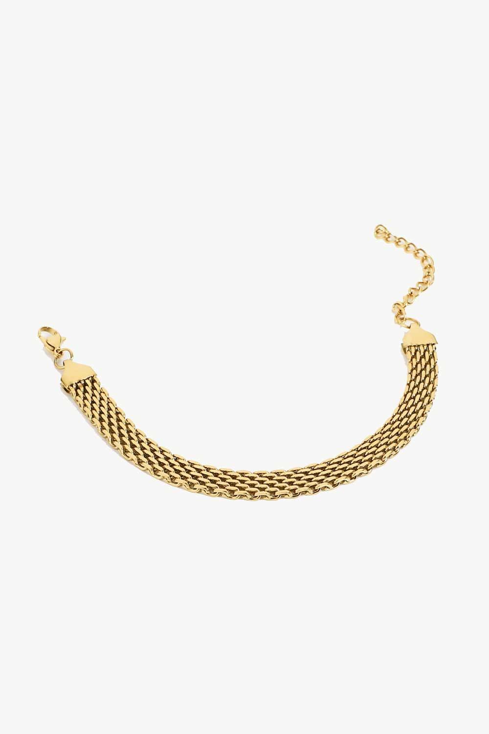 18K Gold-Plated Wide Chain Bracelet Carauana Store
