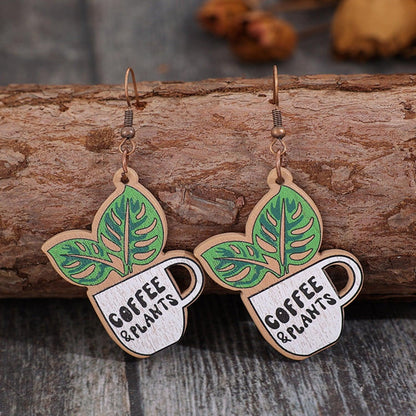Wooden Alloy Dangle Earrings Carauana Store