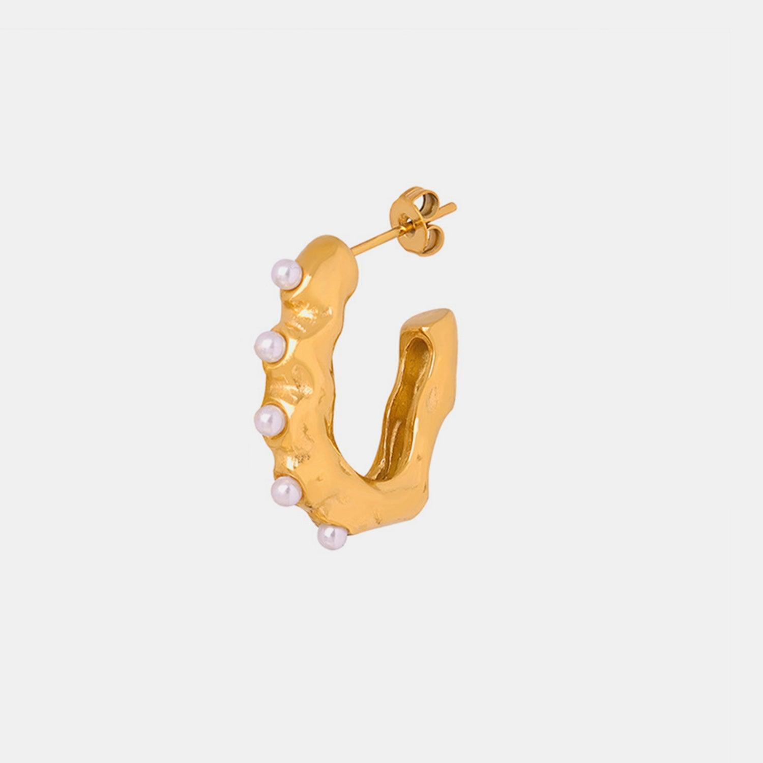 Synthetic Pearl 18K Gold-Plated Earrings Carauana Store