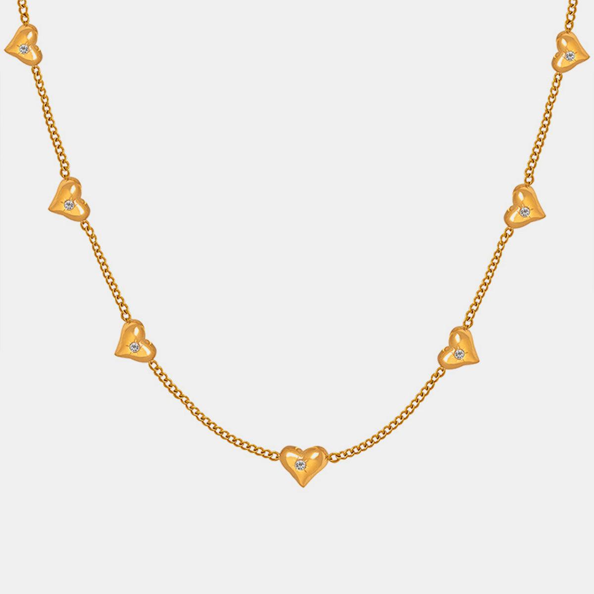 Titanium Steel Zircon Heart Necklace Carauana Store
