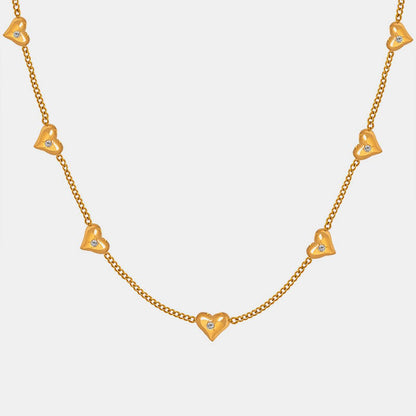 Titanium Steel Zircon Heart Necklace Carauana Store