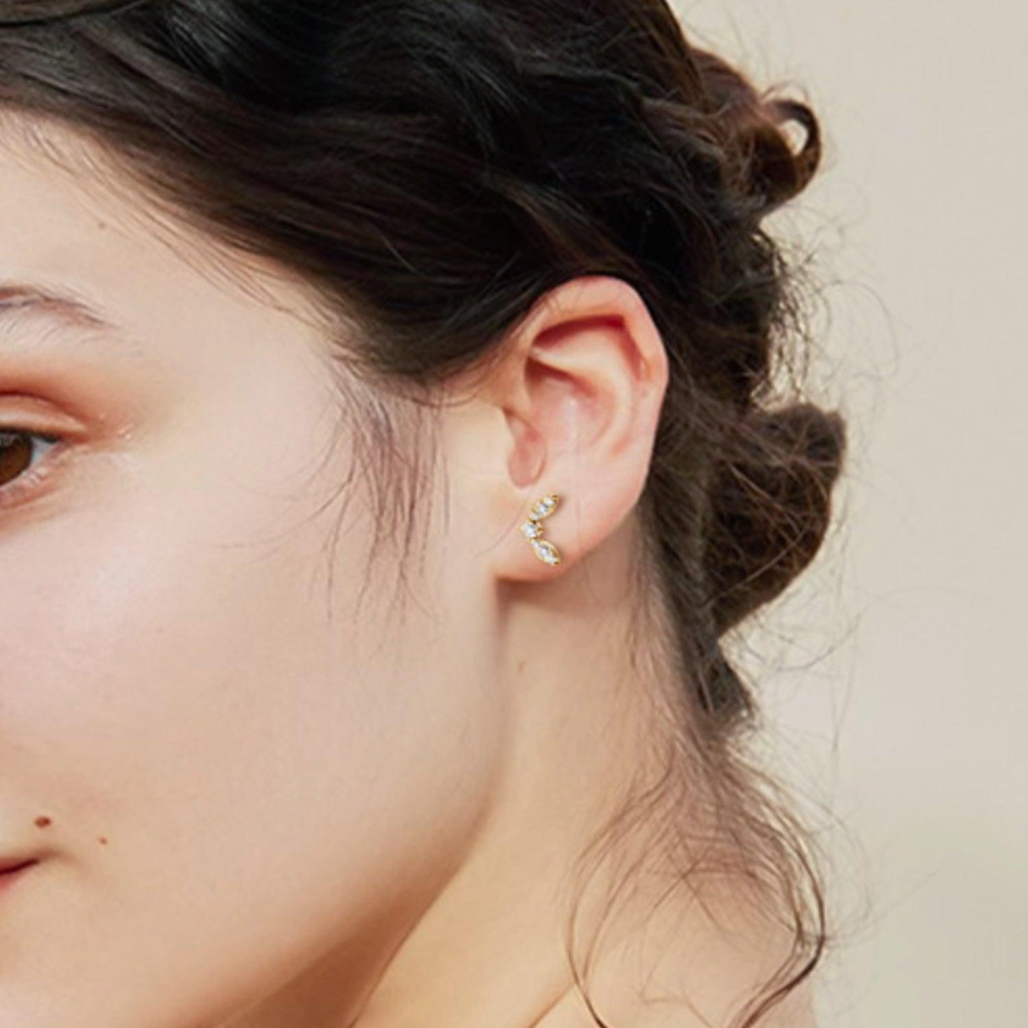 Moissanite 925 Sterling Silver Stud Earrings CaRaUaNa Fashion