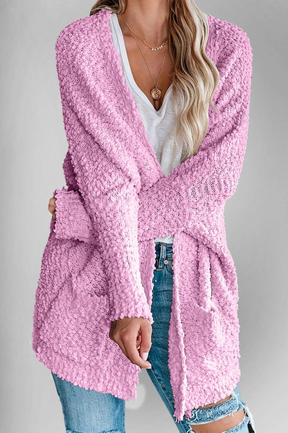 Double Take Pocketed Open Front Long Sleeve Cardigan Carauana Store