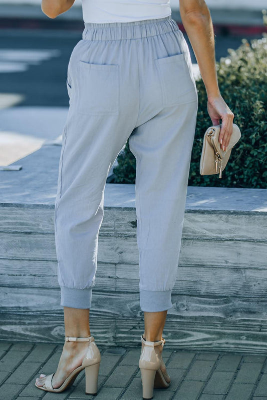 Drawstring Pocketed Cropped Pants Carauana Store