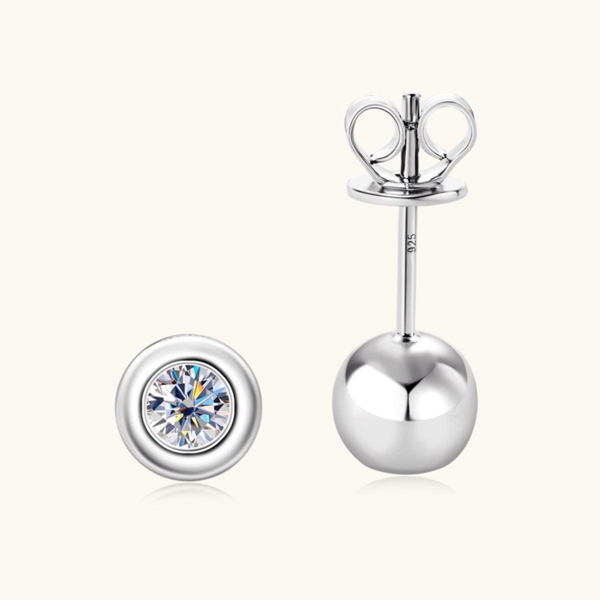 Moissanite 925 Sterling Silver Stud Earrings Carauana Store
