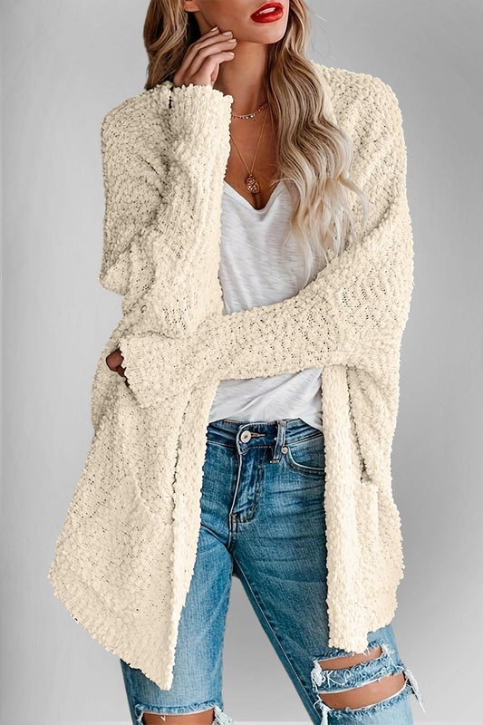 Double Take Pocketed Open Front Long Sleeve Cardigan Carauana Store