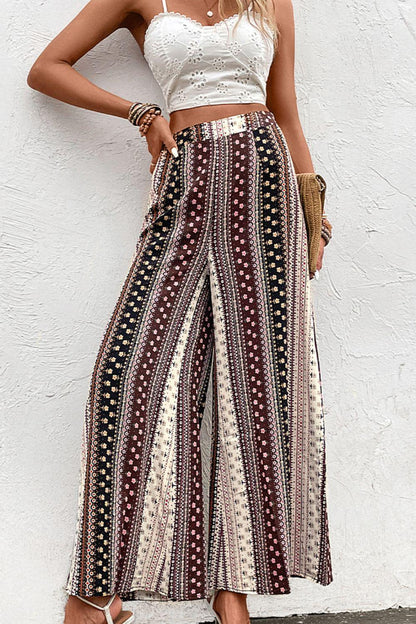 Floral High Waist Wide Leg Pants CaRaUaNa Fashion