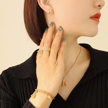 18K Gold-Plated Titanium Steel Puppy Shape Stud Earrings Carauana Store