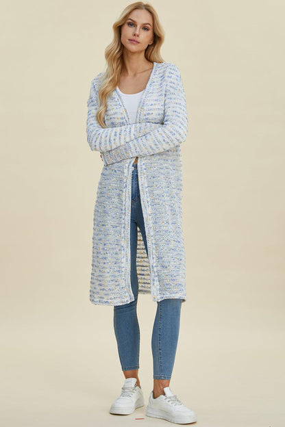 Double Take Full Size Open Front Longline Cardigan Carauana Store