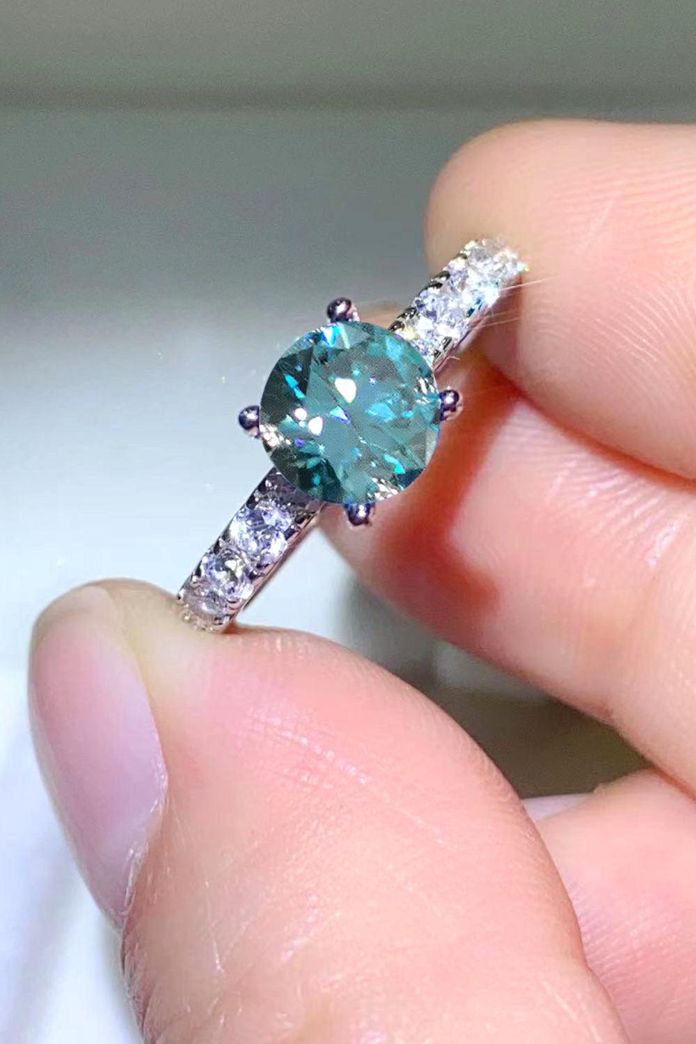 Future Style 1 Carat Moissanite Side Stone Ring Carauana Store