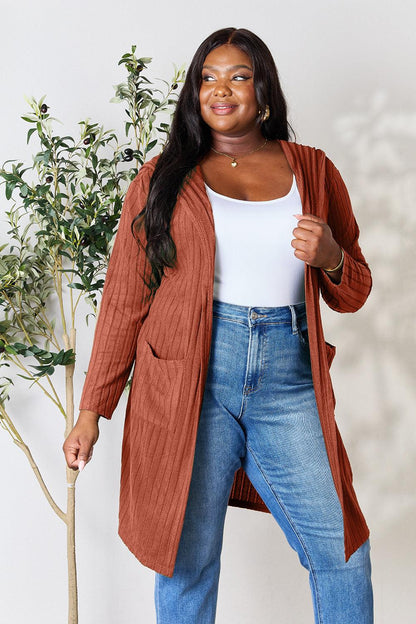Basic Bae Full Size Hooded Sweater Cardigan Carauana Store