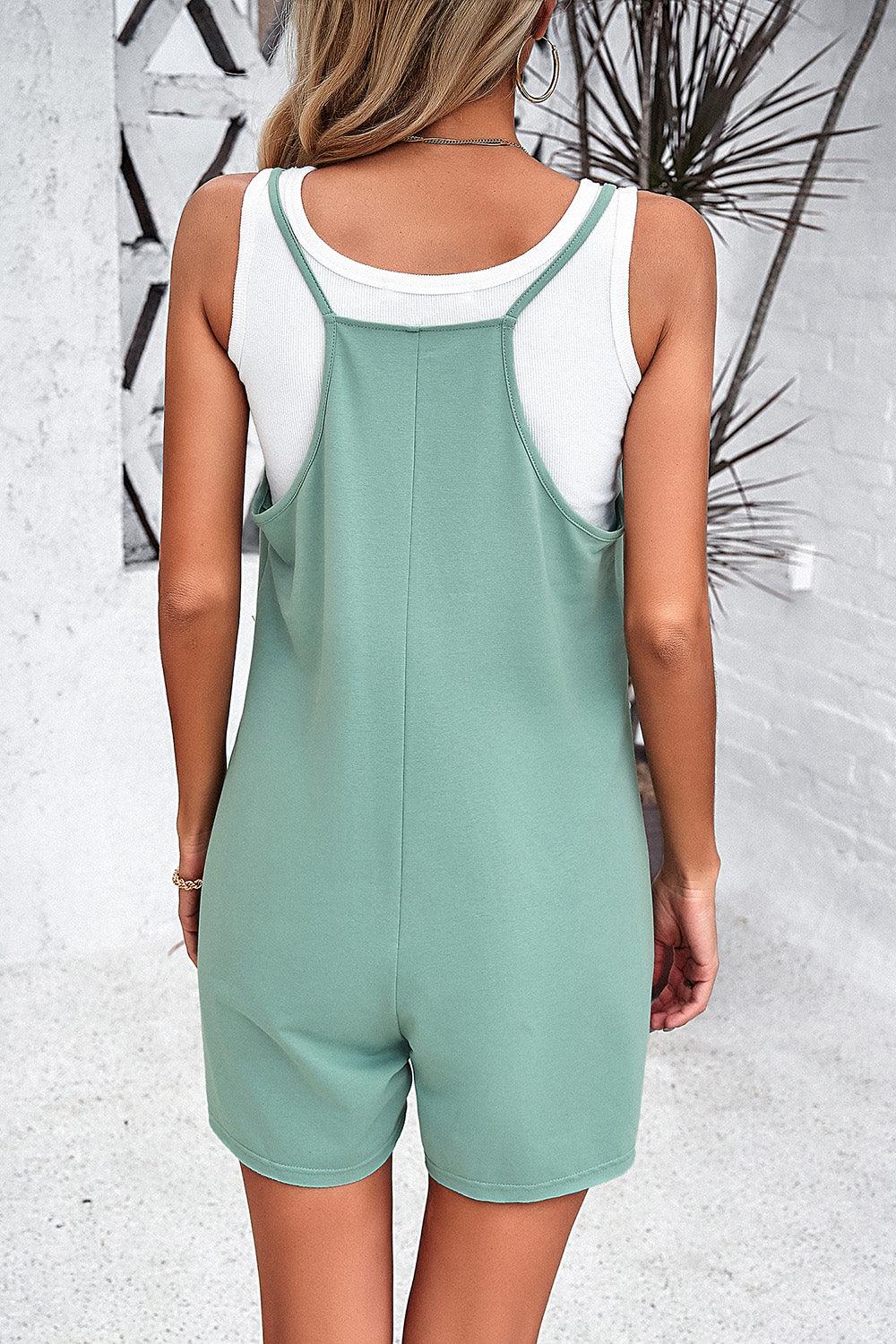 Spaghetti Strap Romper with Pockets CaRaUaNa Fashion