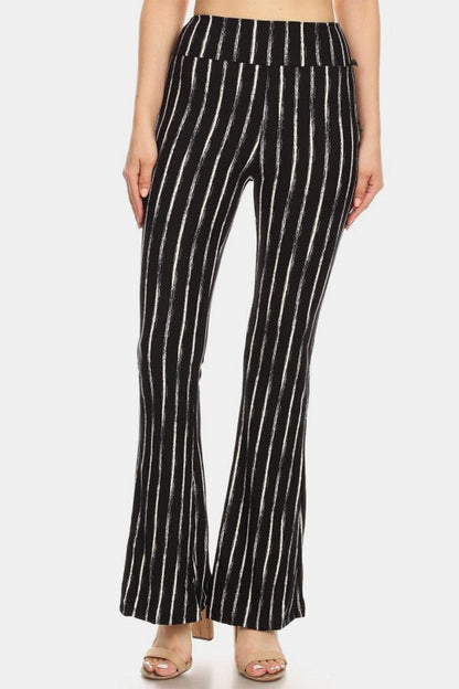 Leggings Depot Striped High Waist Flare Pants Carauana Store