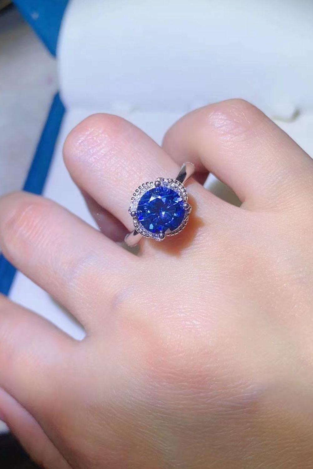 2 Carat Moissanite Contrast 925 Sterling Silver Ring Carauana Store